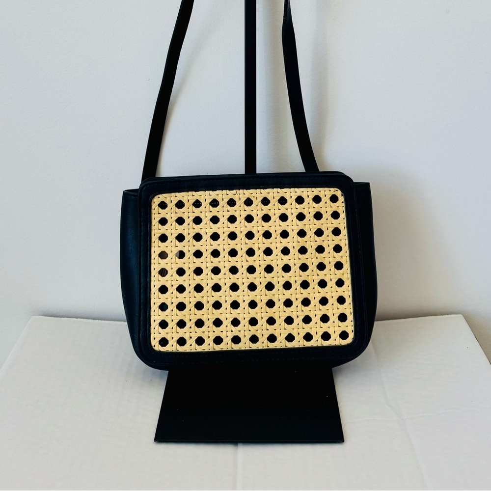 OAK + FORT Black and Tan Woven Belt Bag 🖤